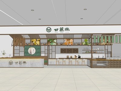 现代风糖水店SU模型下载