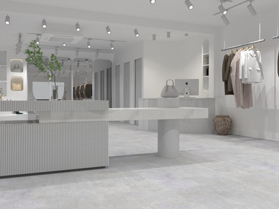 现代风格服装店SU模型下载