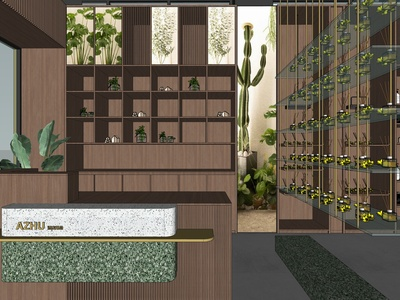 现代风格商场展区SU模型下载