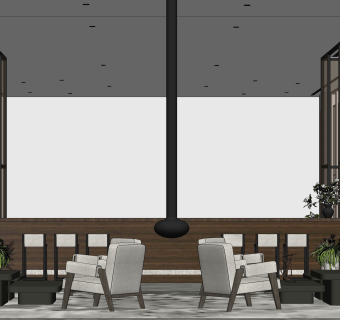 现代售楼处SU模型下载