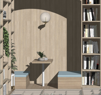 现代简约书吧国外SU模型下载