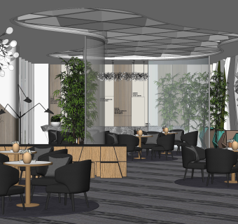 现代公司休息区国外SU模型下载