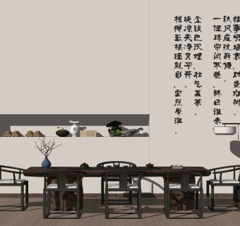 中式小景茶室国外SU模型下载