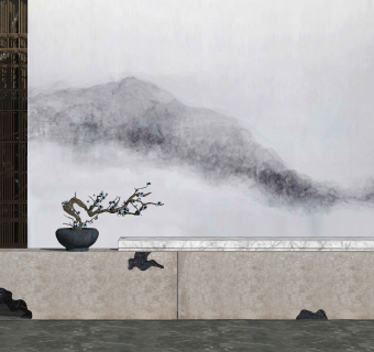 中式经典办公前台国外SU模型下载