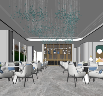 现代售楼处SU模型下载