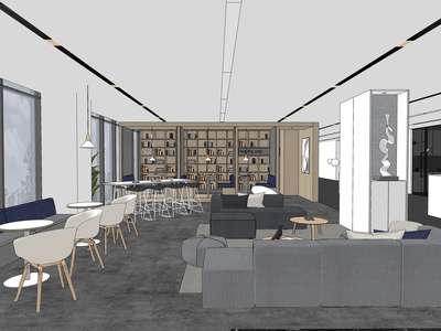 现代公司休息区SU模型下载