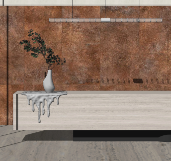 现代售楼处前台SU模型下载