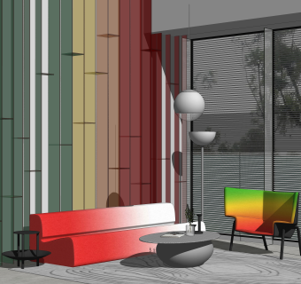 现代售楼处SU模型下载