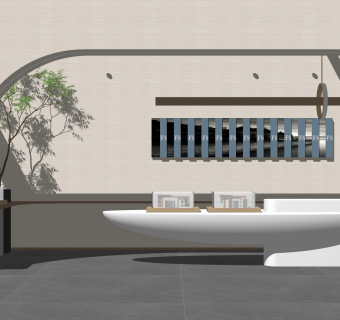 现代售楼处SU模型下载