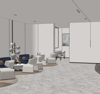 现代公司休息区SU模型下载