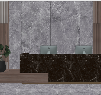 新中式接待台SU模型下载