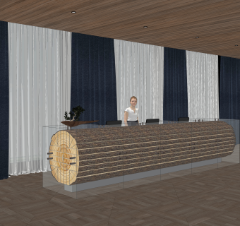 现代接待台SU模型下载