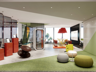 现代公司休息区SU模型下载