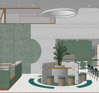 北欧奶茶咖啡店SU模型下载