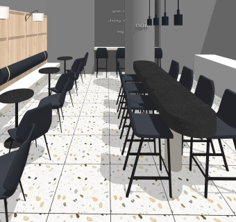 现代风格咖啡店SU模型下载