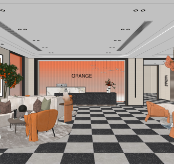 现代休息区SU模型下载