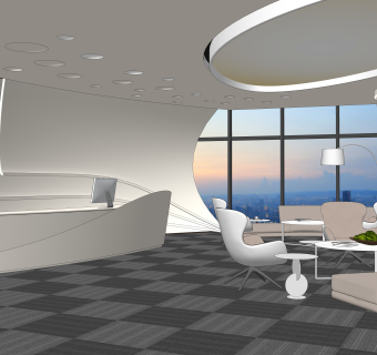 现代办公室SU模型下载