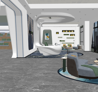 现代流行现代售楼处国外SU模型下载