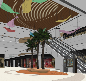 现代商场SU模型下载