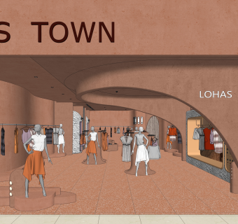 现代火星概念服装鞋包店SU模型下载