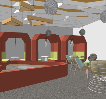 现代风格公司休息区SU模型下载