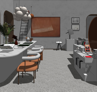 乐尚设计现代风格售楼处SU模型下载