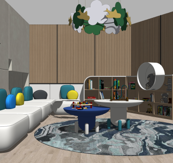 现代售楼处儿童区SU模型下载