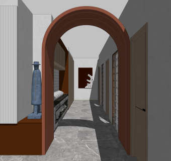 现代火锅店SU模型下载