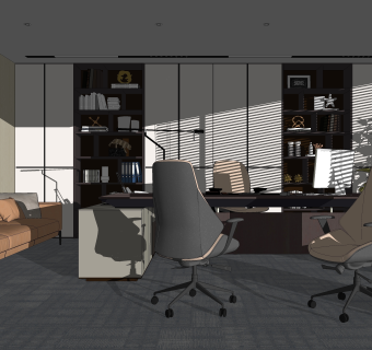 现代办公室SU模型下载