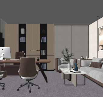 现代总经理办公室SU模型下载