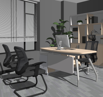 现代经理主管办公室SU模型下载