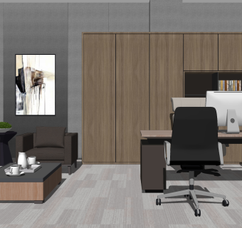 现代总经理办公室SU模型下载