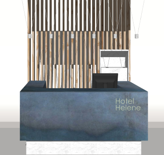 现代酒店前台接待台SU模型下载