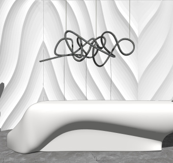 现代办公前台SU模型下载