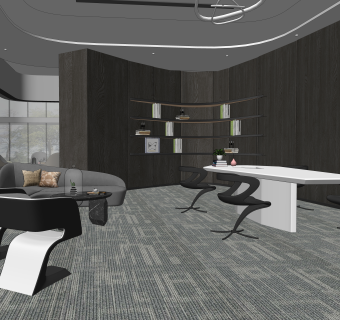 天鼓设计现代售楼处SU模型下载