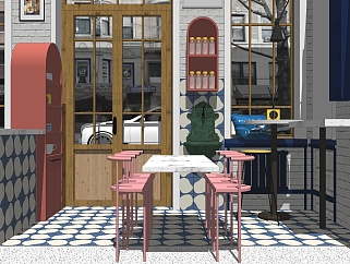 shoo设计北欧风格主题餐厅SU模型下载