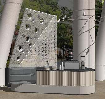 现代甜品面包店SU模型下载