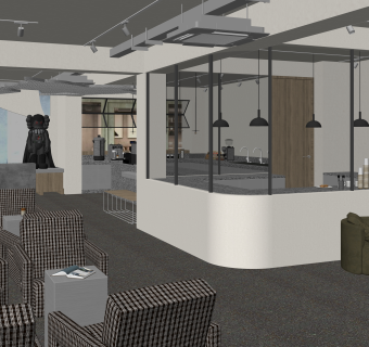 现代奶茶店SU模型下载