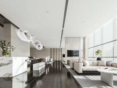 现代售楼部SU模型下载