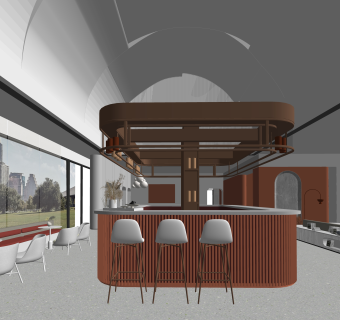 乐尚设计现代售楼处吧台SU模型下载