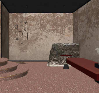 侘寂中餐厅SU模型下载