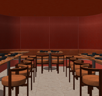 现代中餐厅SU模型下载