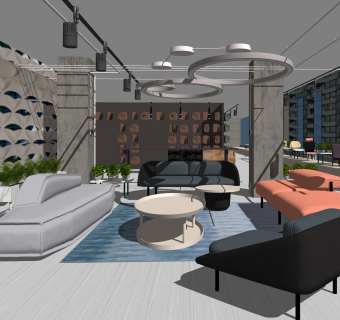 现代办公室SU模型下载