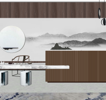 新中式前台SU模型下载