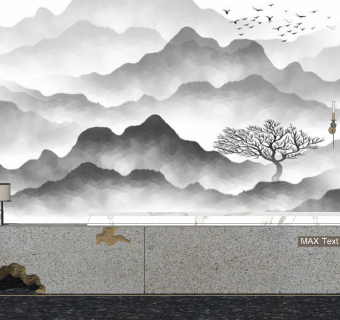 新中式售楼处前台SU模型下载