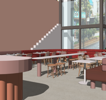 现代咖啡厅SU模型下载