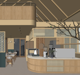 bodinchapa-arch设计北欧甜品店SU模...