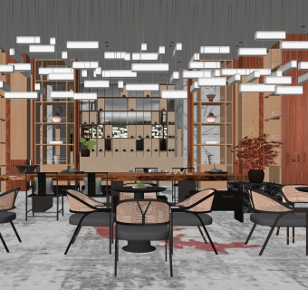 三匠设计新中式售楼处SU模型下载