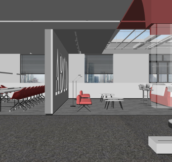 现代办公室SU模型下载