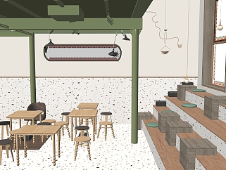 <em>上海</em>彦文建筑工作室设计北欧咖啡厅SU模型下载